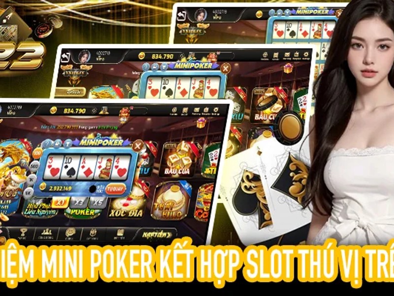 Bàn chơi Blackjack với người chia bài và các lá bài của người chơi